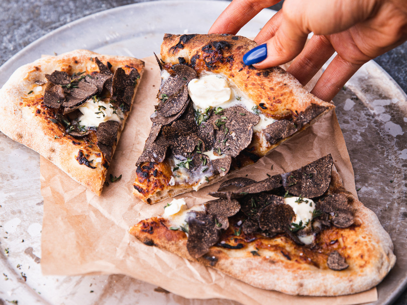 Truffle & Charcoal Cream Flatbread Recipe | Gozney US