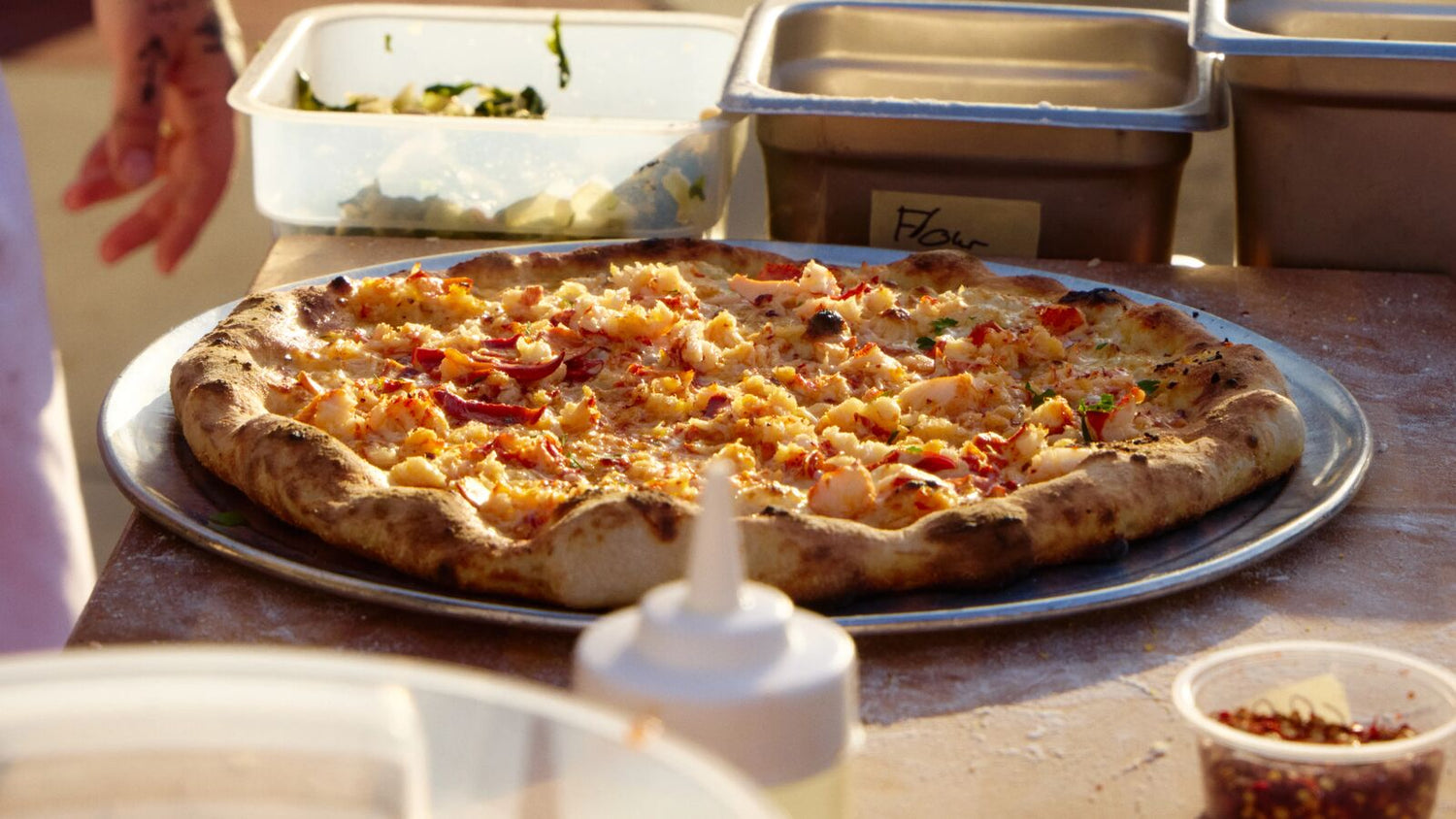 New Haven Style Lobster Pizza recipe poster image