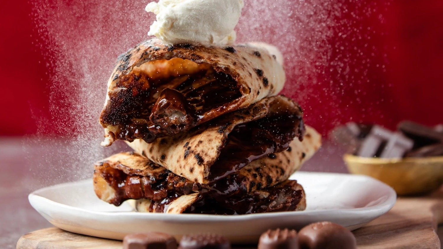 The Christmas Calzone dusted with powdered sugar recipe poster image