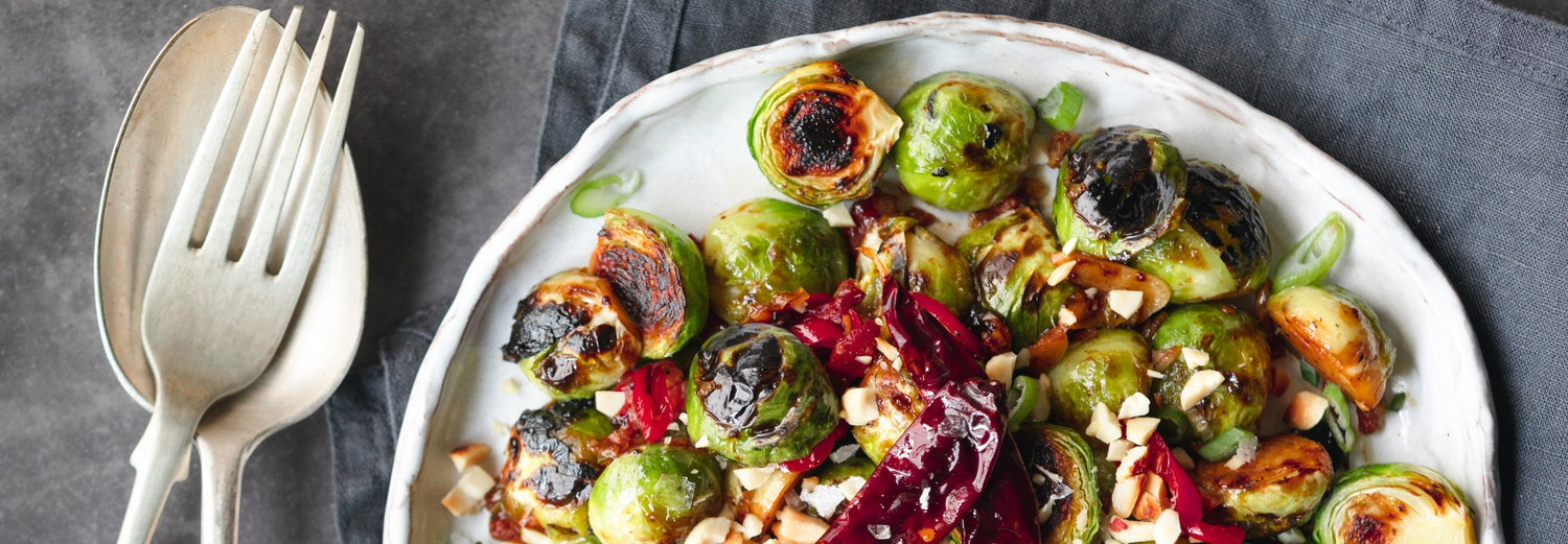 Kung Pao Brussels Sprouts - Gozney . Roccbox recipe poster image