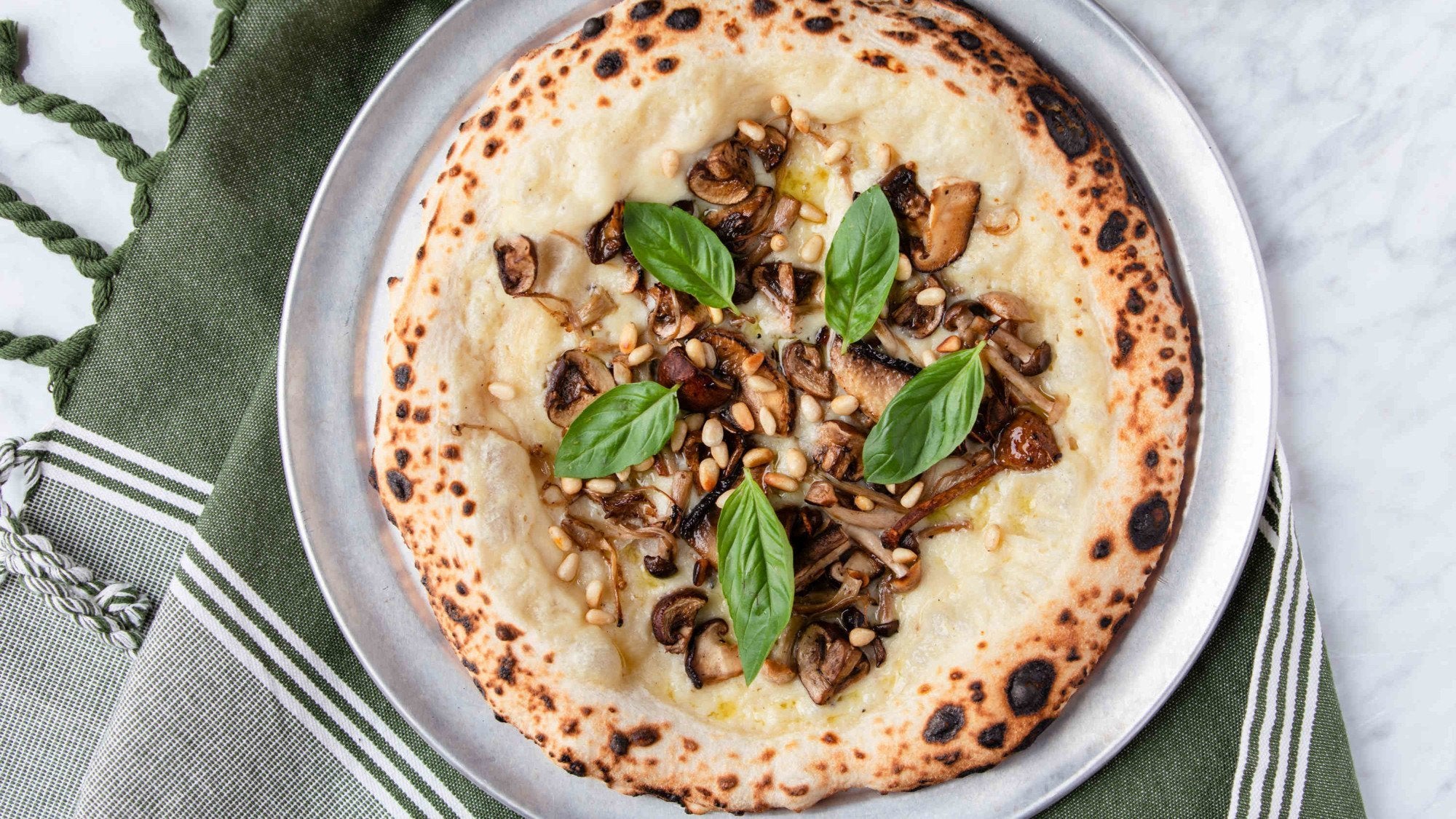 Jerusalem Artichoke, Wild Mushroom & Pine Nut Pizza