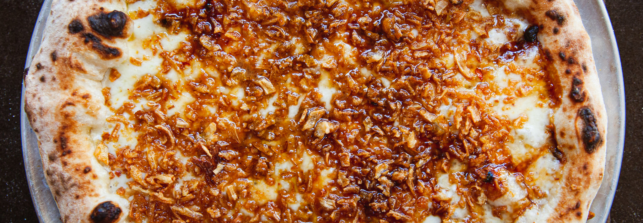 Marmite, Hot Honey & Crispy Onion Pizza - Gozney 