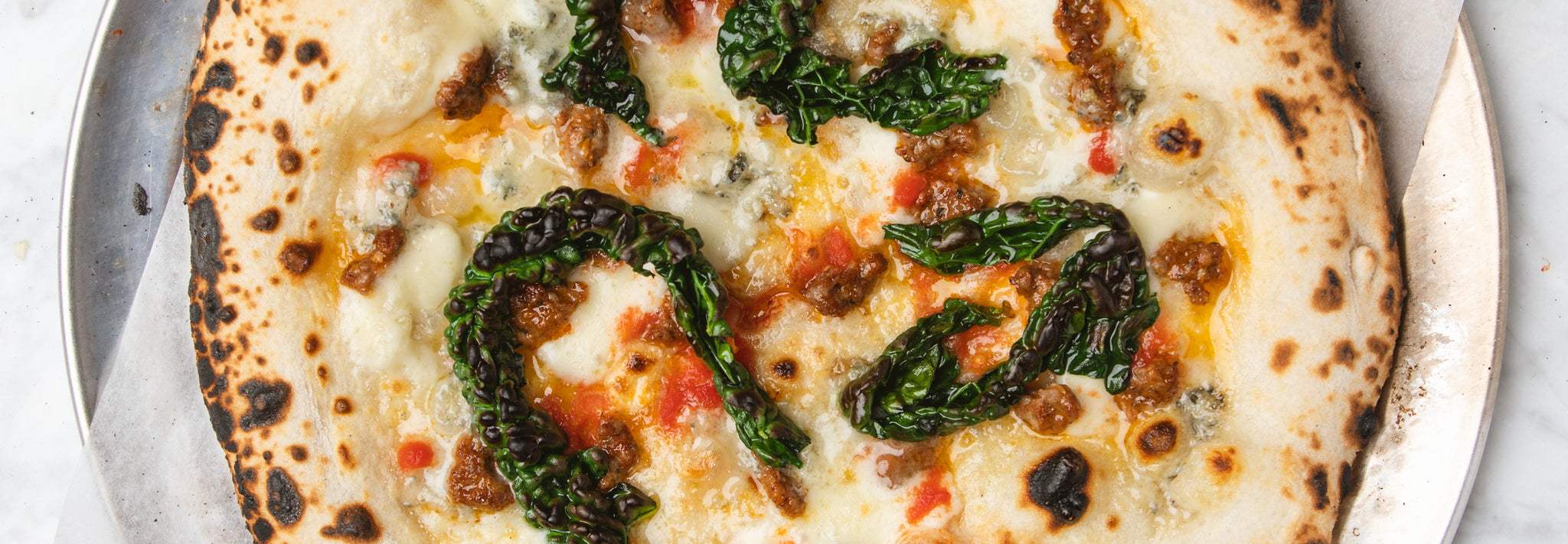 Merguez, Blue Cheese & Tuscan Kale Pizza - Gozney . Roccbox