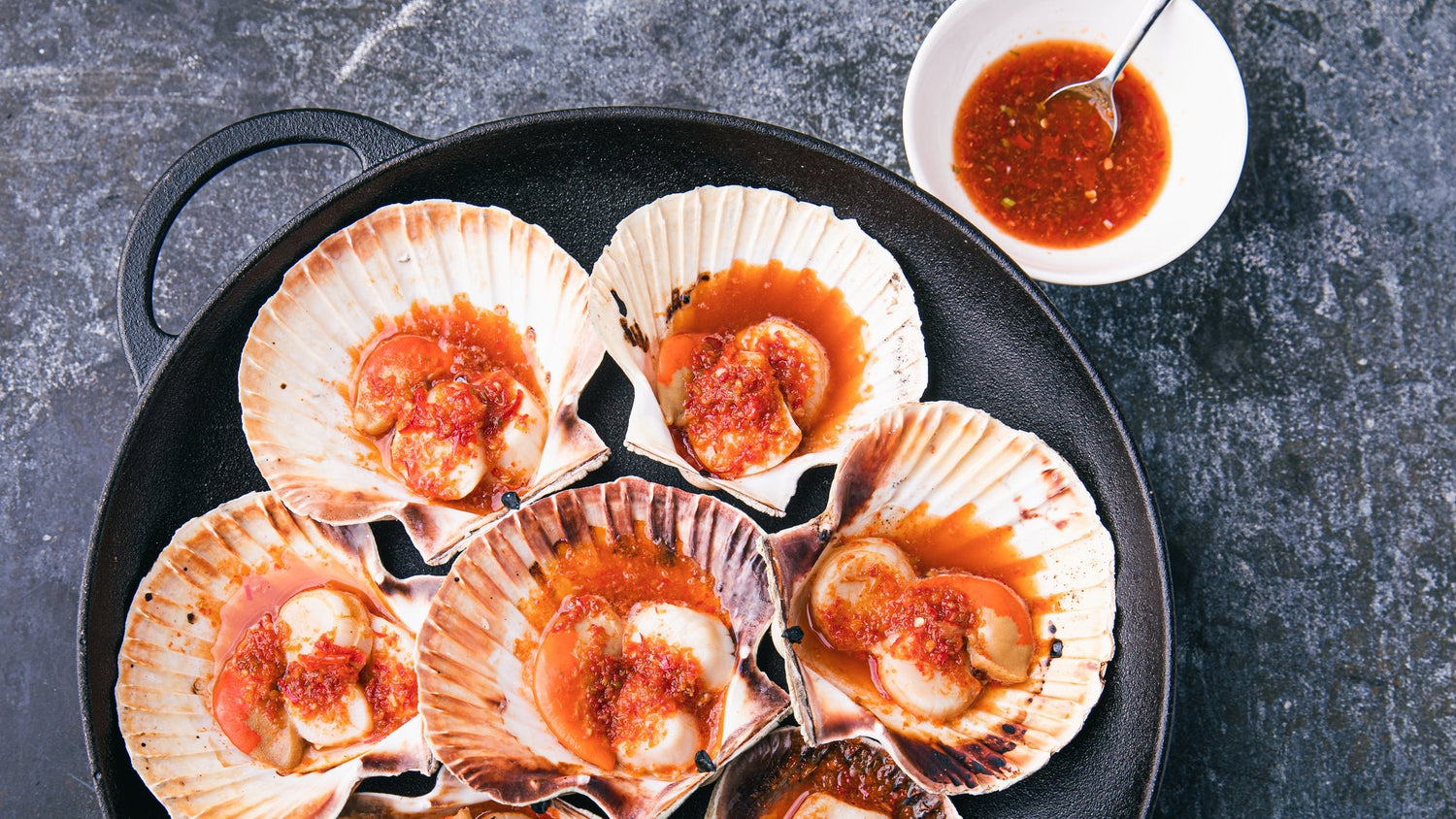 Scallops arranged in a circle recipe poster image