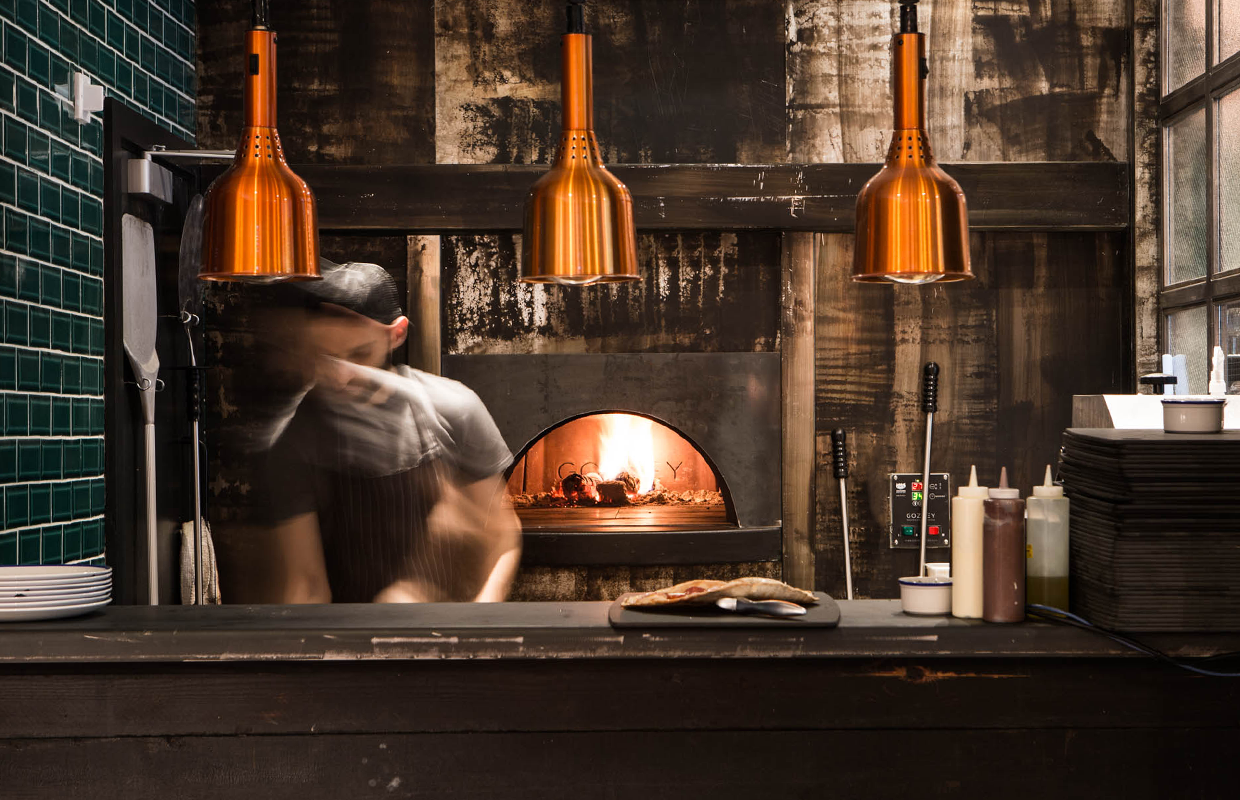 restaurant pizza oven and counter