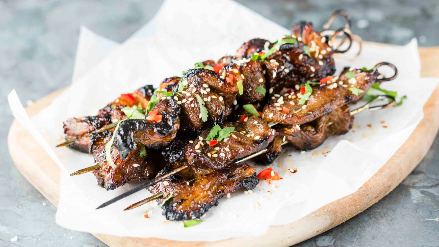 Hoisin Beef Short Rib Skewers recipe poster image