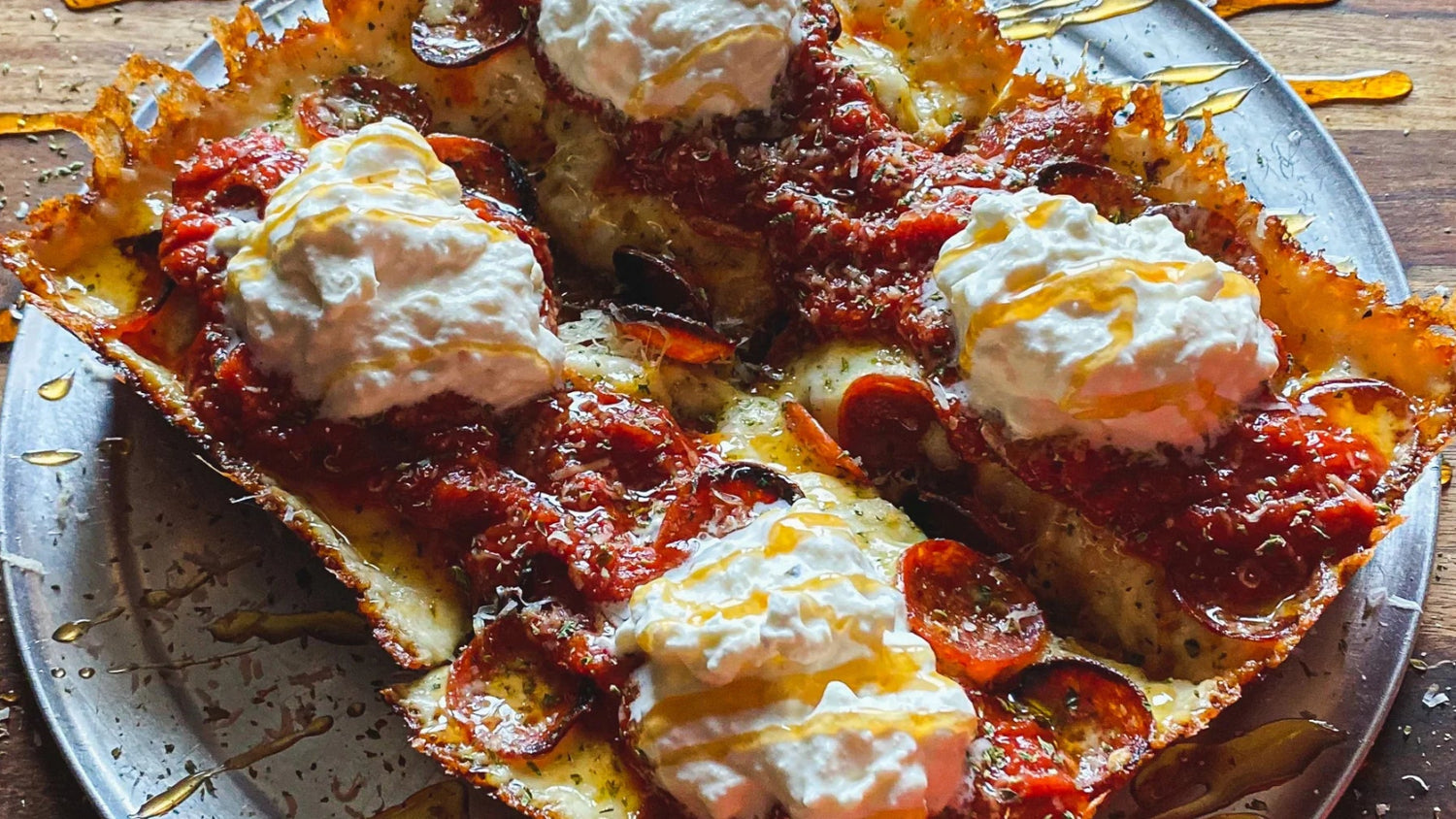 Detroit Style Pepperoni, Burrata & Hot Honey Pizza