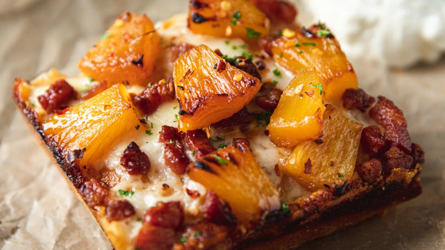 Pineapple & Pancetta Detroit Style Pizza