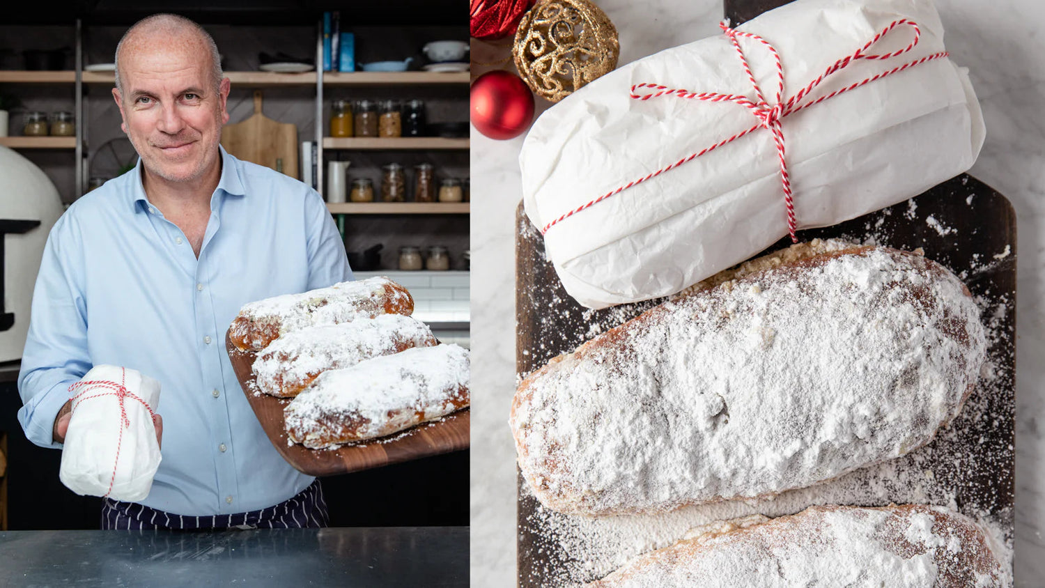 Chef next to his Stollen recipe poster image